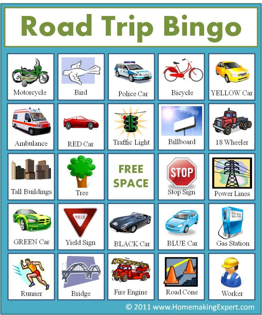 Printable Road Trip Bingo
