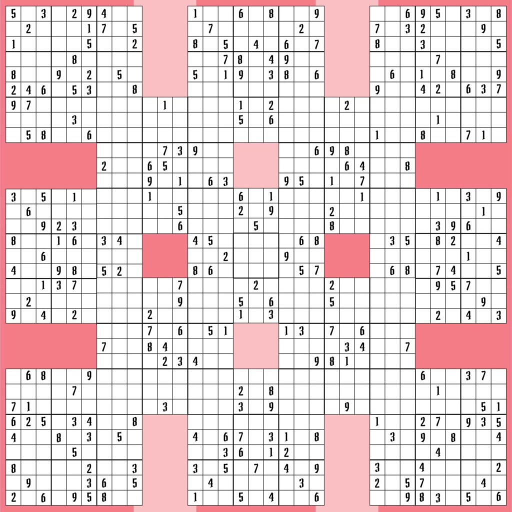 Printable Samurai Sudoku Grid Printable JD