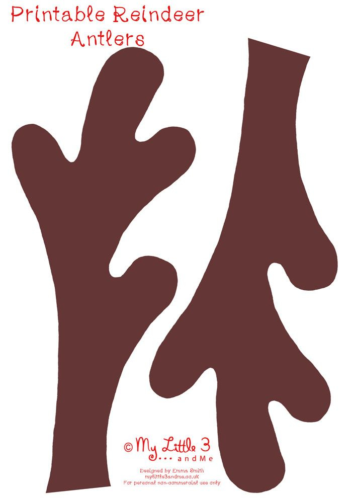 Reindeer Antlers Template Free Printable Reindeer Antlers Christmas 
