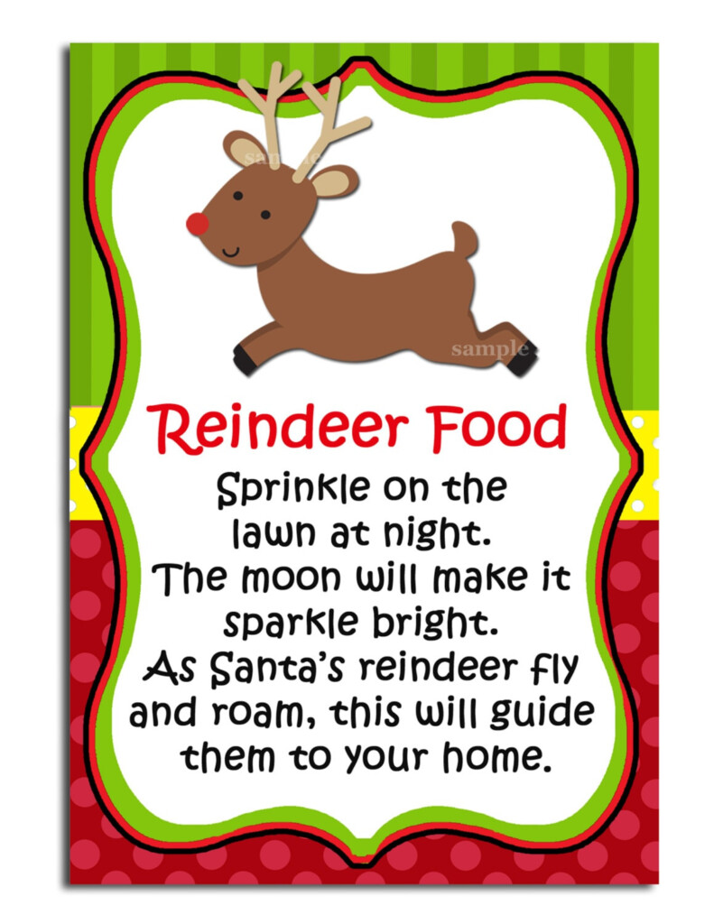 Reindeer Food Poem Free Printable Tags