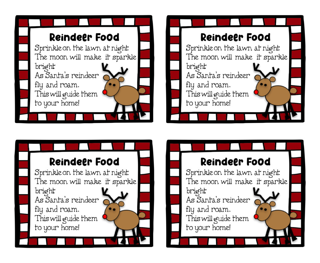 Reindeer Food Poem Free Printable Tags Printable Word Searches