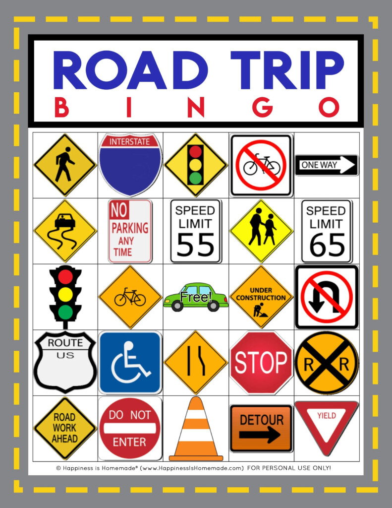Road Trip Bingo Cards Printable