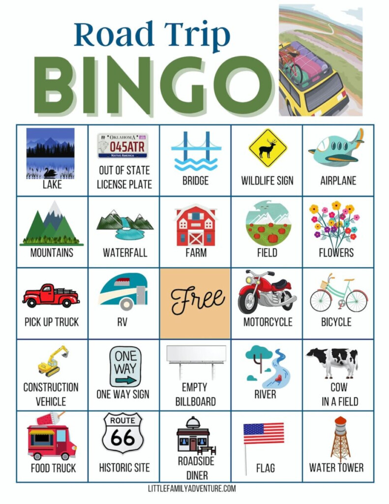 Road Trip Bingo Free Printable