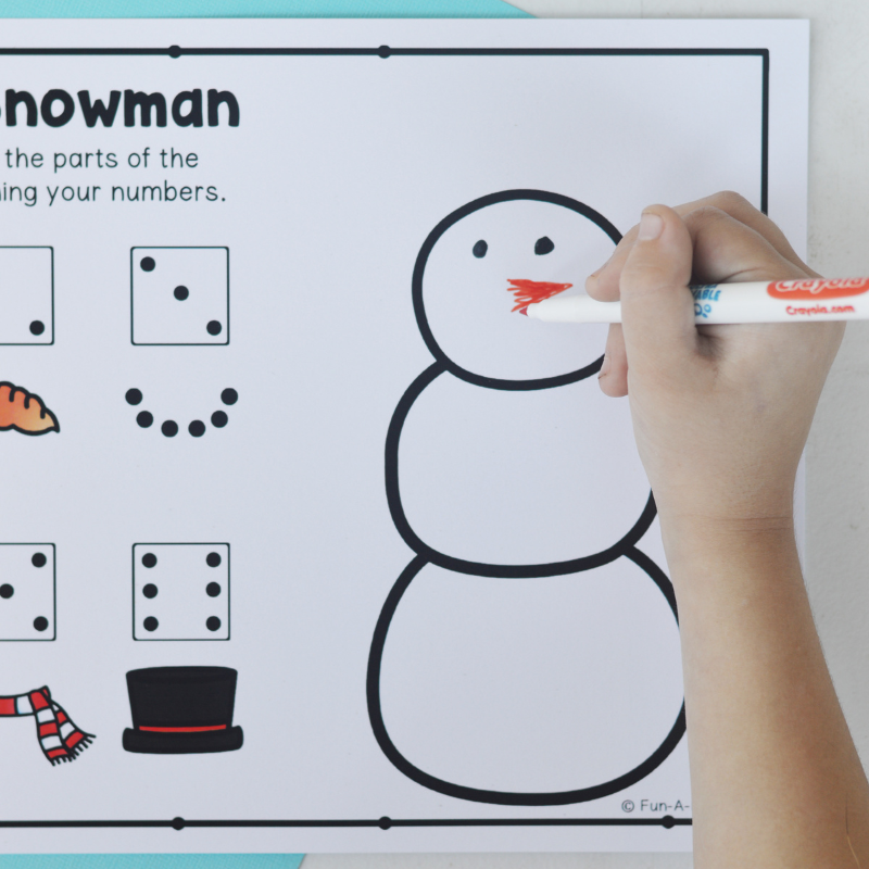 Roll A Snowman Free Printable Game Fun A Day 