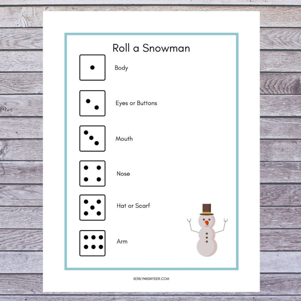 Roll A Snowman Game Free Printable