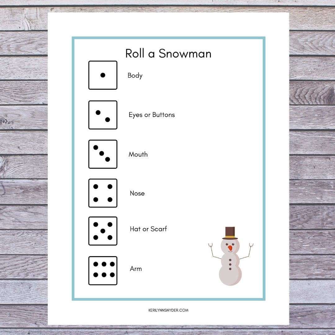 Roll A Snowman Game Free Printable