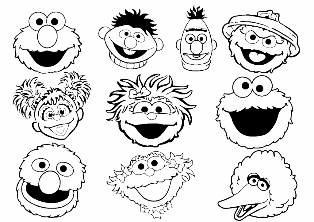 Sesame Street Characters Coloring Page Free Printable Coloring Pages