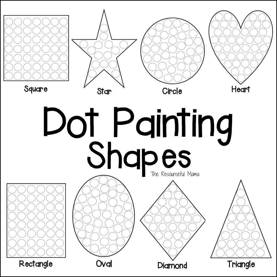 Shapes Dot Painting Free Printable Fun Preschool Worksheets Dot 
