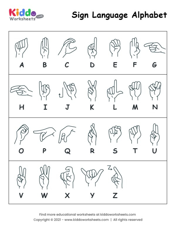 Sign Language Printables