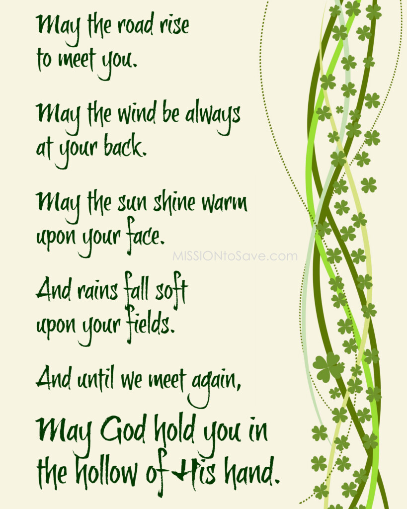 Simple St Patrick 39 s Day Decor With Irish Blessing Printable Mission 
