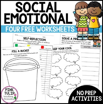 Social Emotional Worksheets Four Free Activities TPT