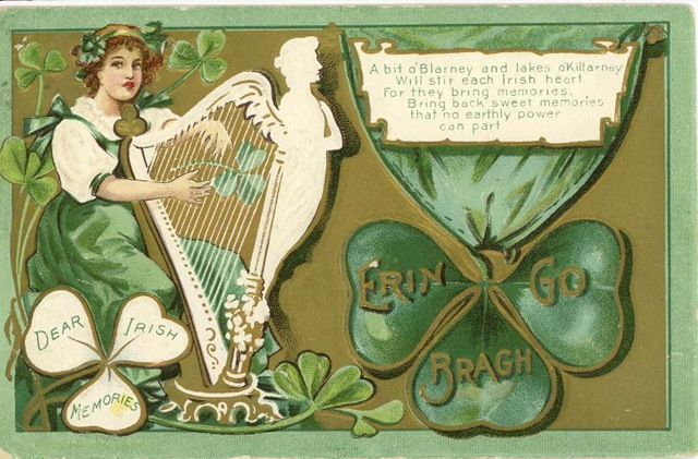 St Patrick 39 s Day Free Vintage Clip Art Shamrocks Greeting Cards