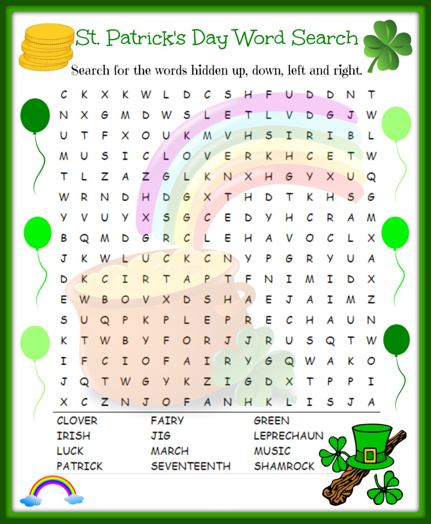 St Patricks Day Word Search Best Coloring Pages For Kids