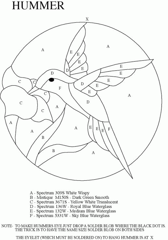 Stained Glass Hummingbird Window Panel And Free Pattern Stained Glass 