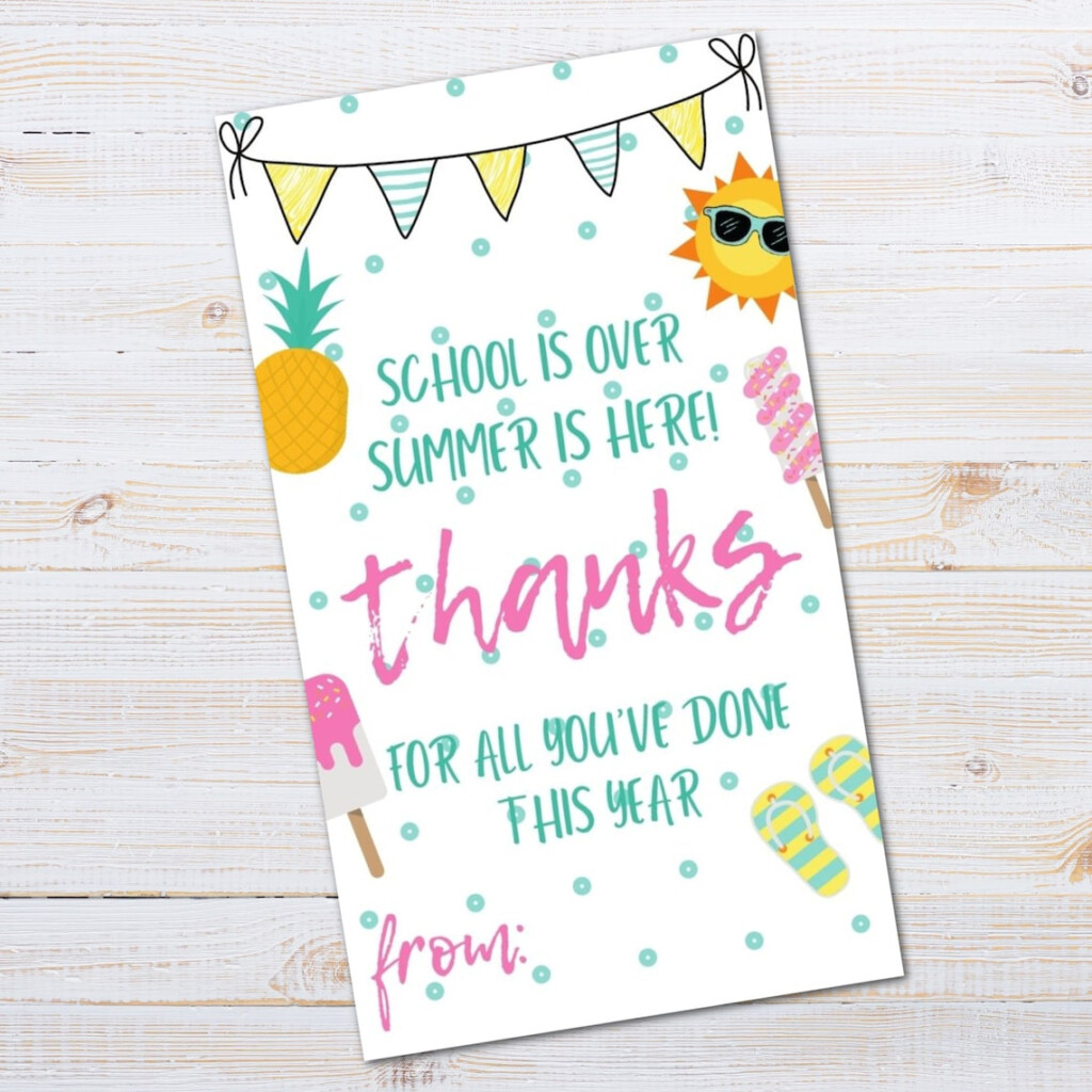 TEACHER GIFT Tag school 39 s Out Summer Is Here Thank You Tag teacher 