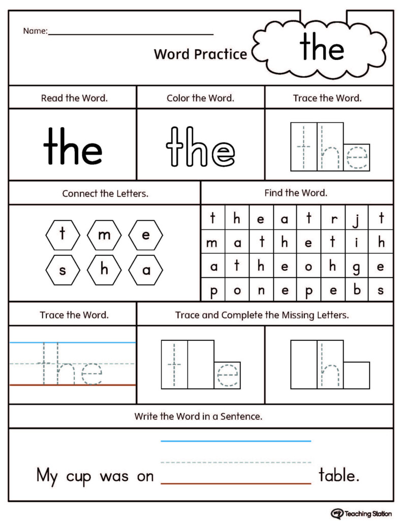 Teaching Sight Words Worksheet Free Kindergarten English Worksheet 