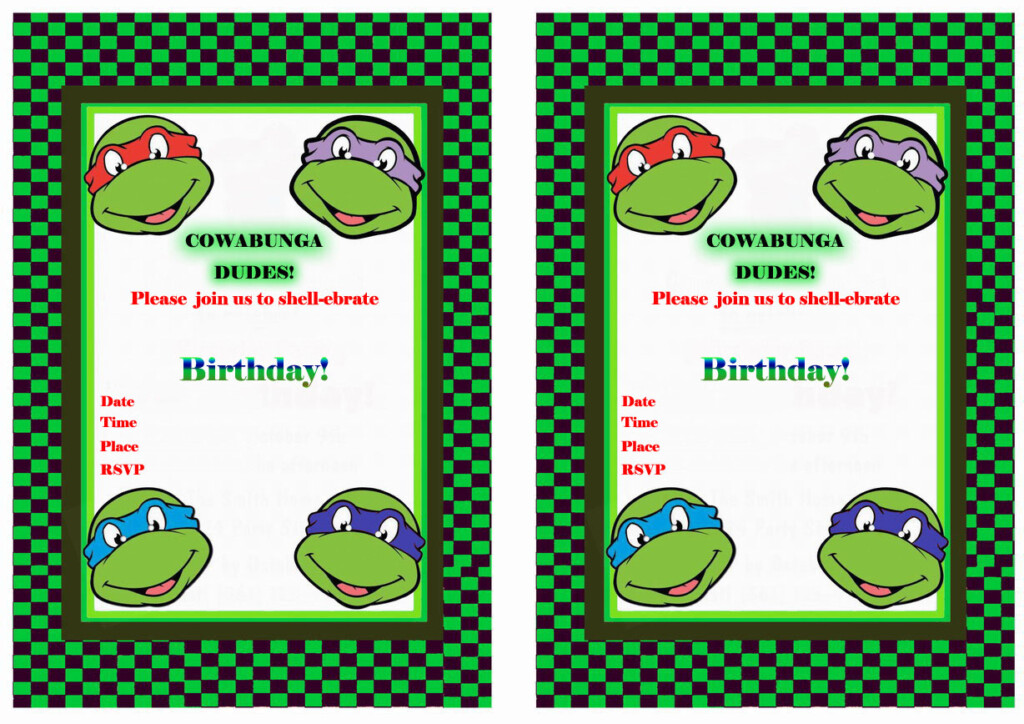 Teenage Mutant Ninja Turtles Birthday Invitations Birthday Printable
