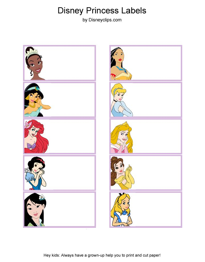 Template Disney Princess Name Tags Free Printable