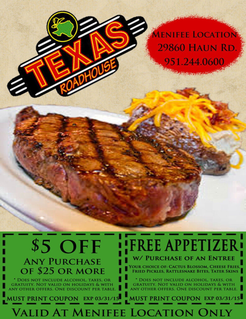 Texas Roadhouse Free Appetizer Printable Coupon Printable Templates