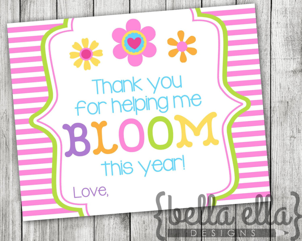 Thank You For Helping Me Bloom Free Printable