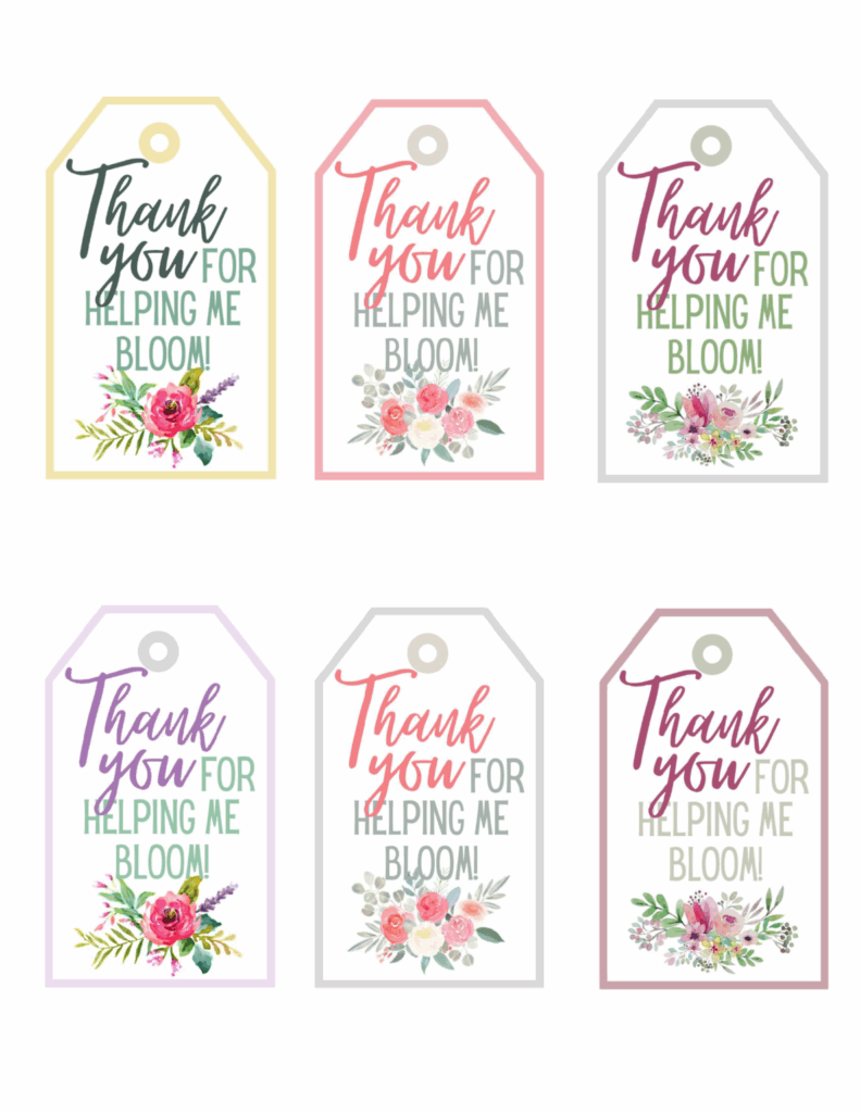Thank You For Helping Me Bloom Teacher Gift Free Printable Teacher 