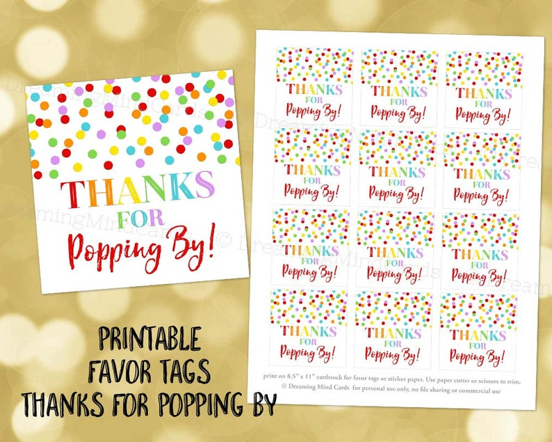 Thanks For Popping In Lollipop Free Printable