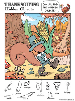 Thanksgiving Hidden Objects Puzzle By Tim 39 s Printables TPT