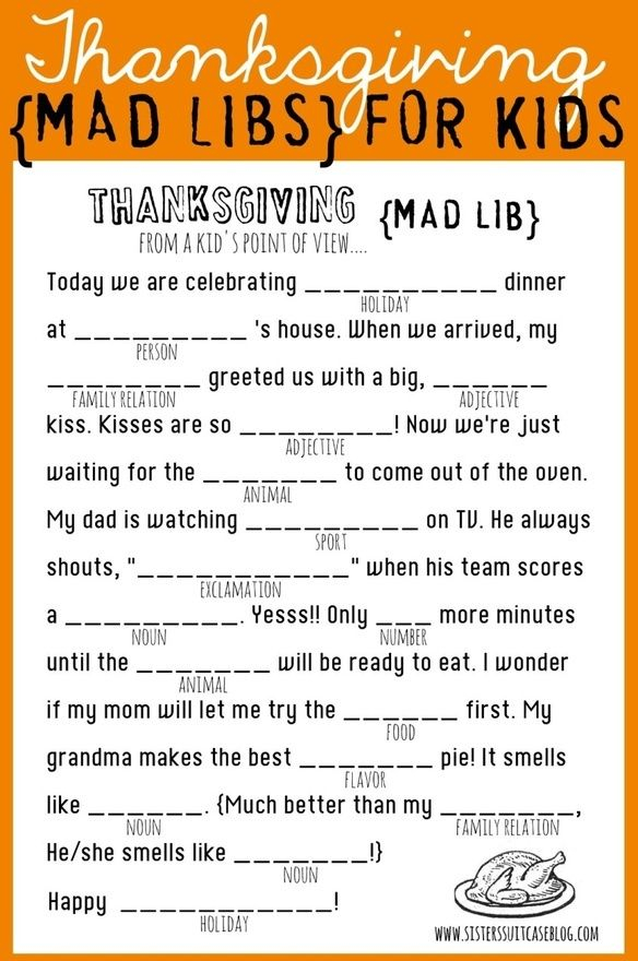 Thanksgiving Printables Mad Libs Color By Number And Bingo 