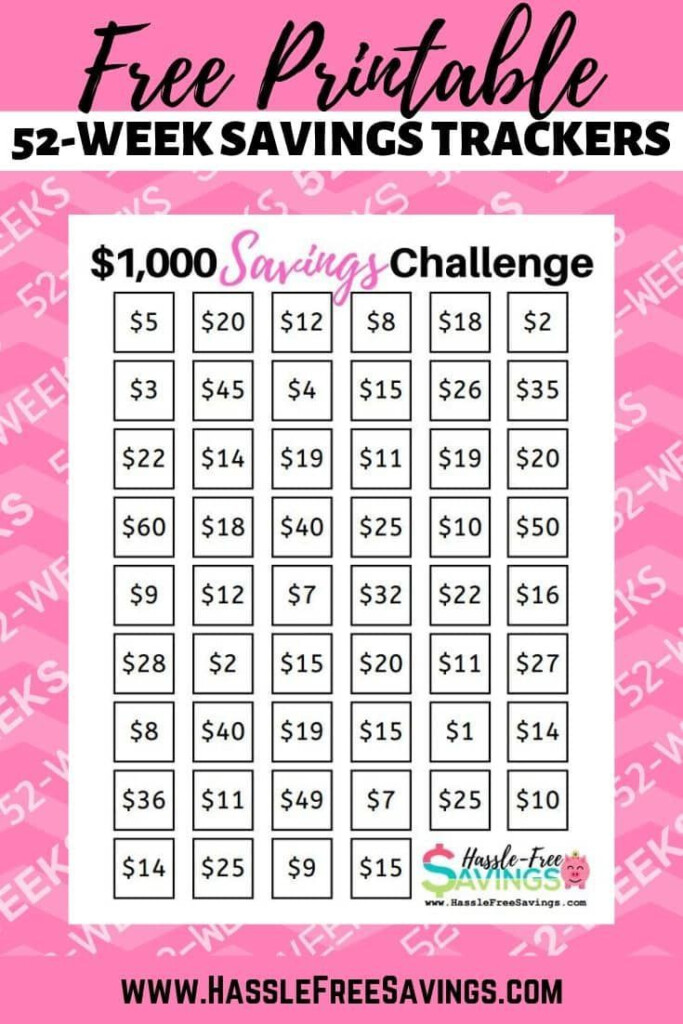 The Free Printable 5 Week Savings Tracker For 1 000 Is Shown