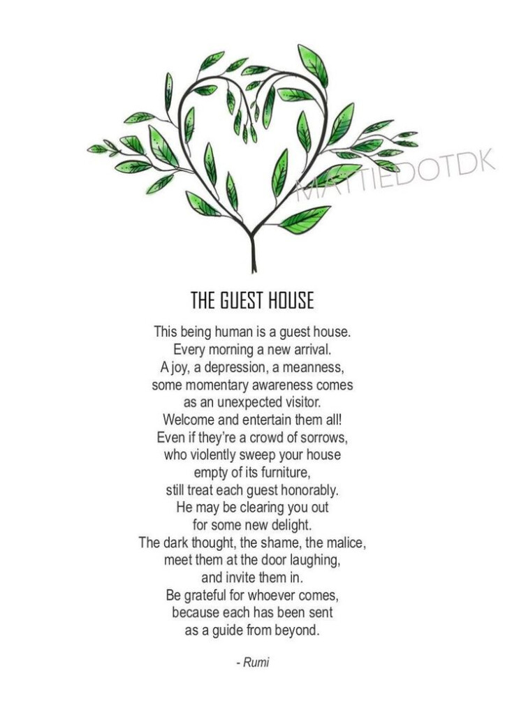 The Guest House By Rumi Favourite Poem Natural Living Etsy 