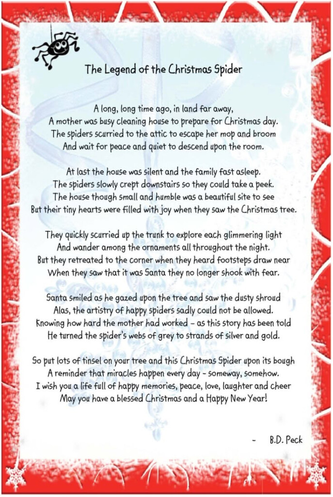 The Legend Of The Christmas Spider Printable Google Search 