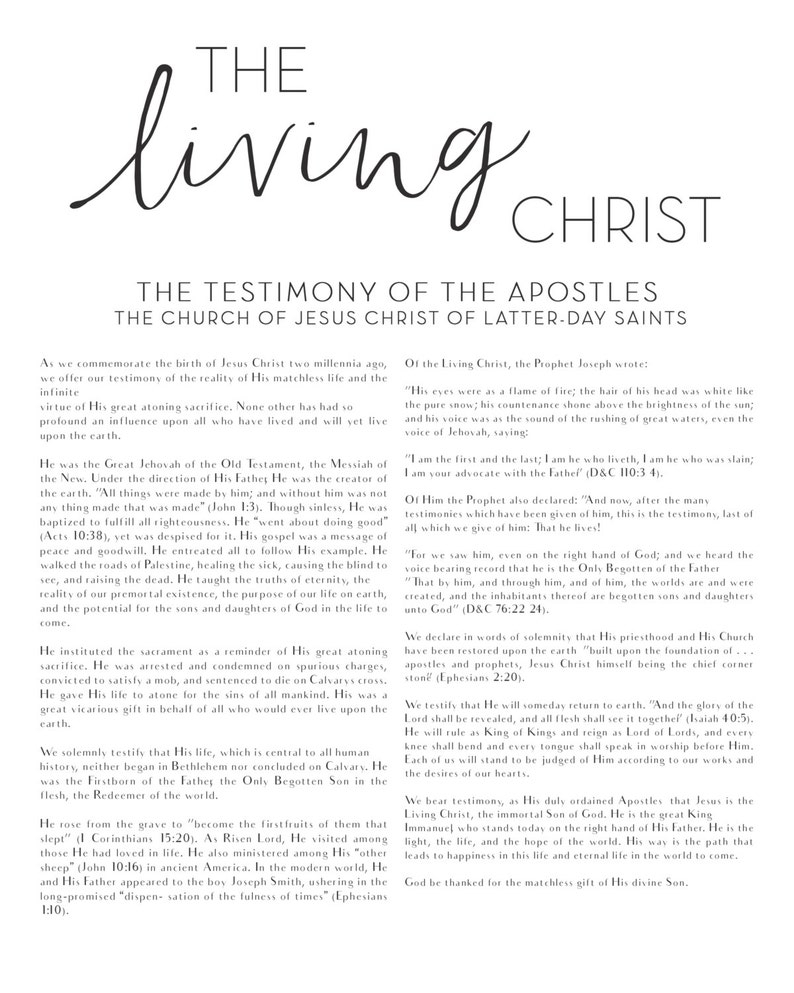The Living Christ Printable