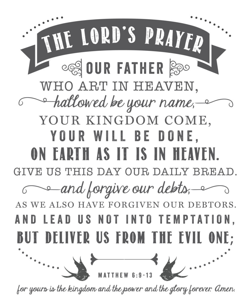 The Lord 39 s Prayer Free Printable Sincerely Sara D 