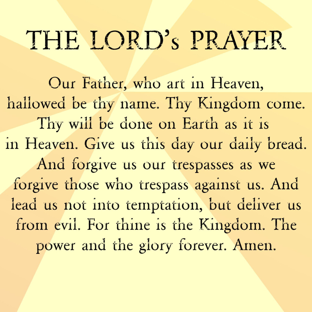 The Lords Prayer Printable