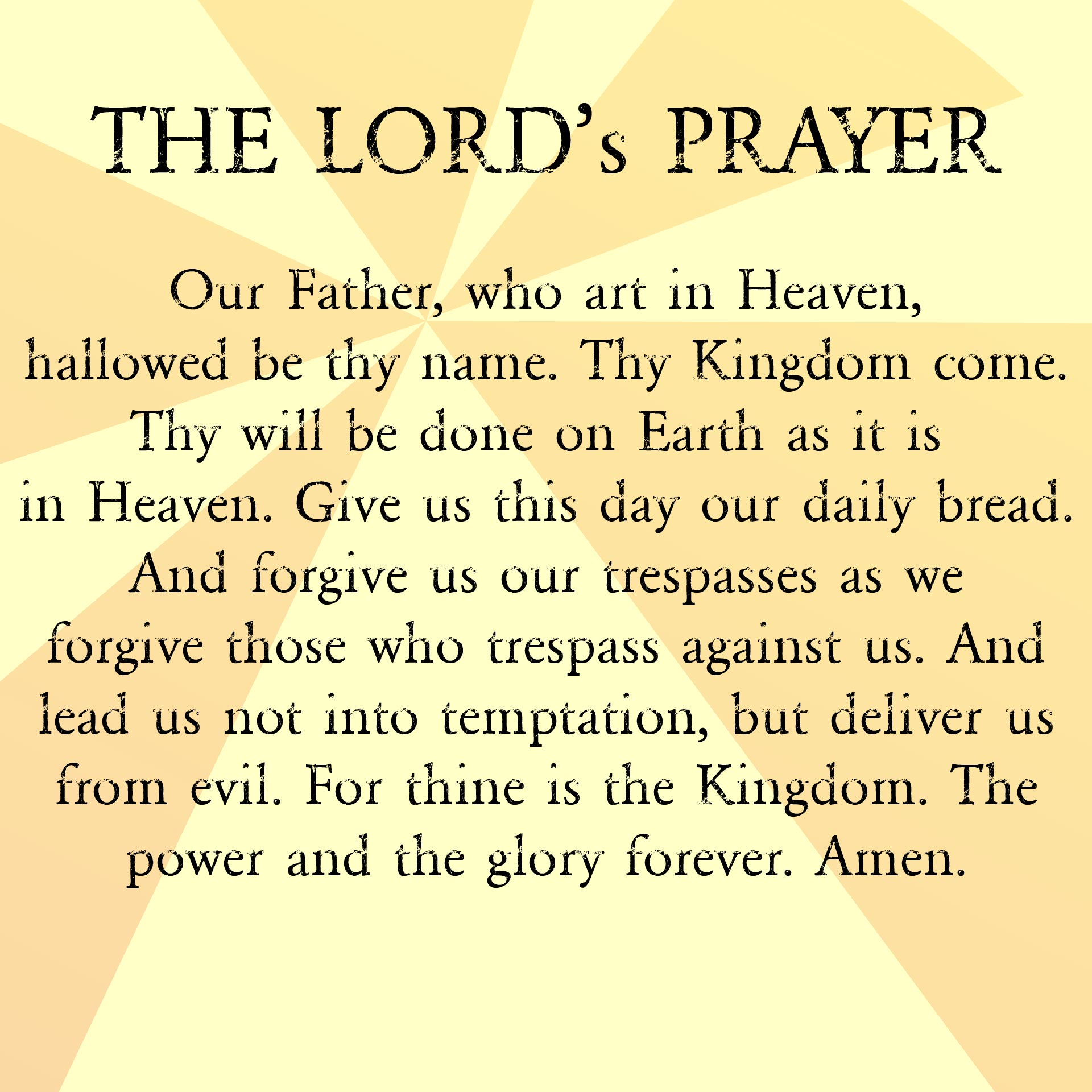The Lords Prayer Printable