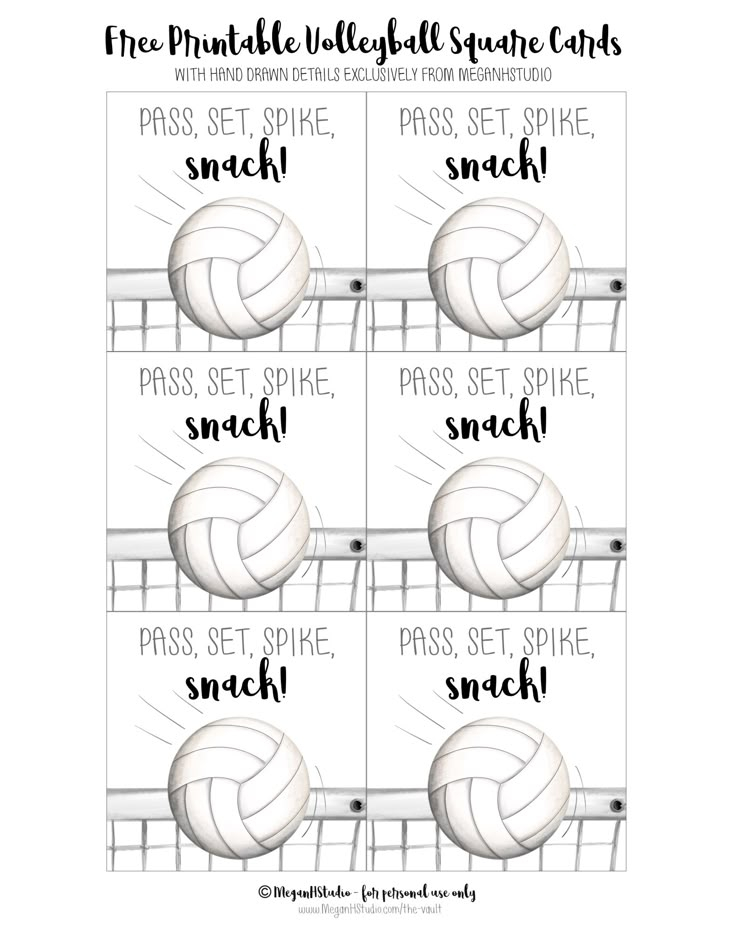The Printable Volleyball Game Cards