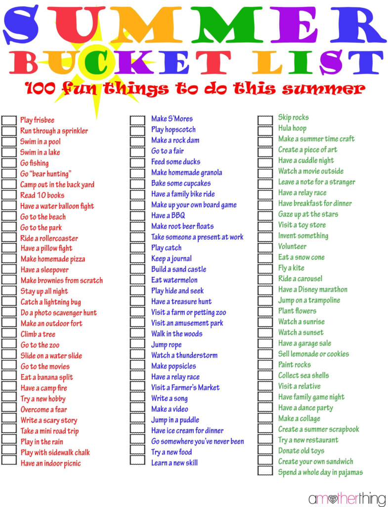 The Ultimate Summer Bucket List Free Printable Summer Vrogue co
