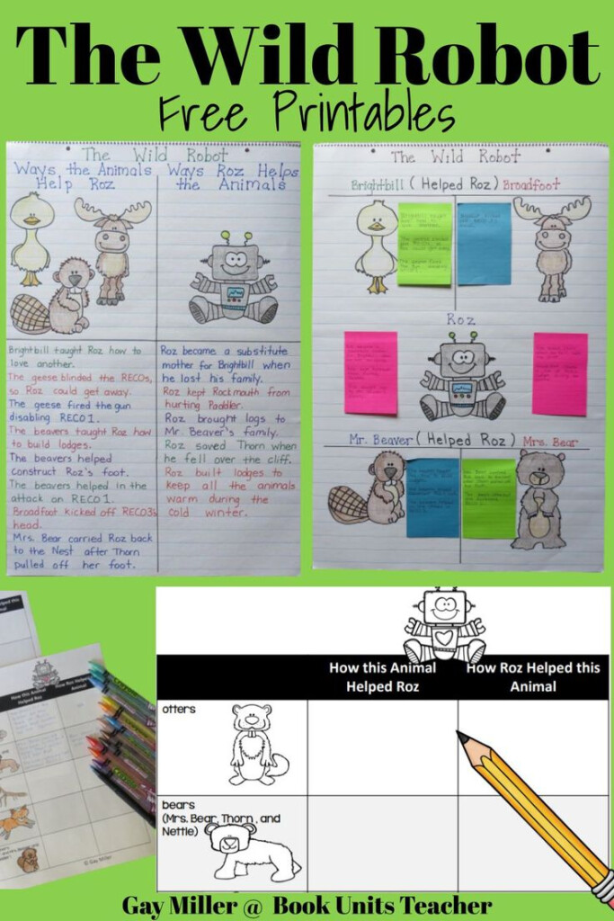 The Wild Robot Free Printables Each Chapter Of The Novel Study Focuses 