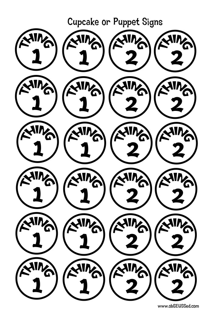 Thing One Thing Two Printables