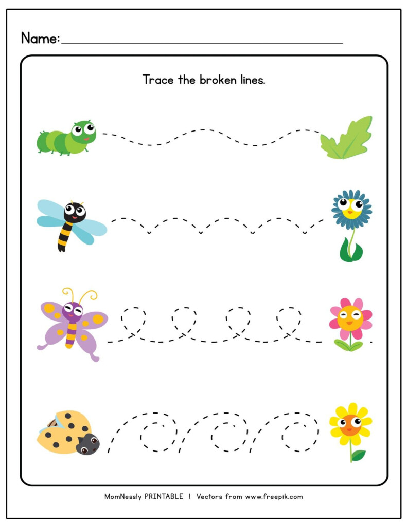Tracing Lines Free Printable Worksheets