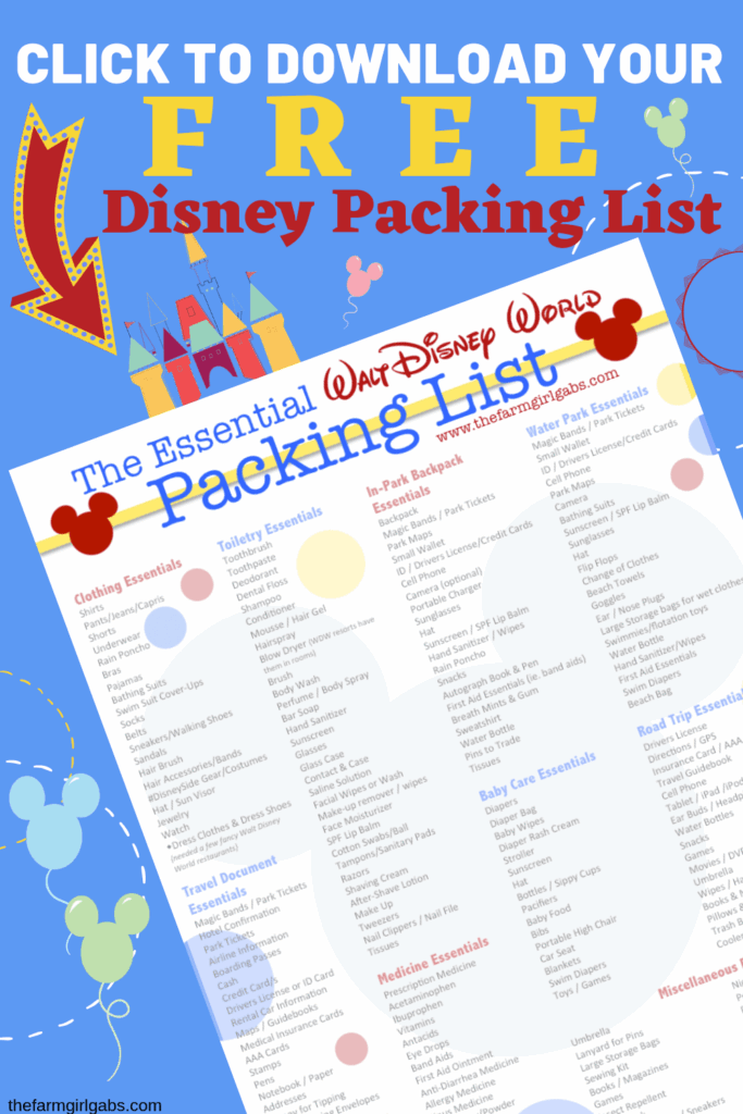 Ultimate Disney Packing List Printable