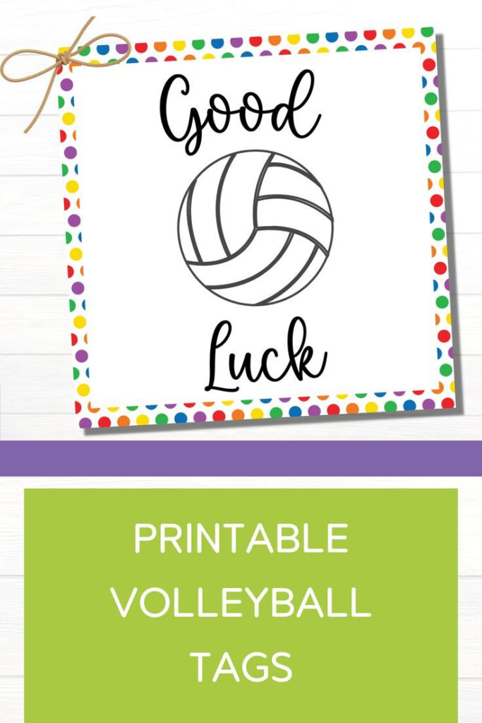 Volleyball Good Luck Tags Printable Volleyball Party Favor 