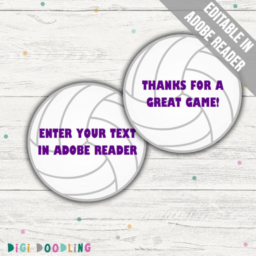 Volleyball Tag Printable Volleyball Name Tags Bag Tags Etsy