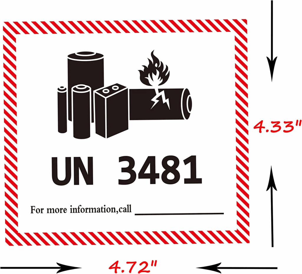 Warning Label Sticker Un3480 Lithium Lon Battery Shipping Caution Label 