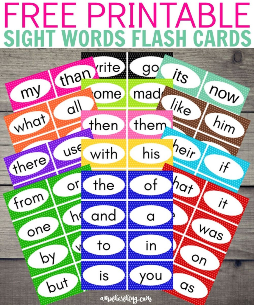 Word Flash Cards For Kindergarten