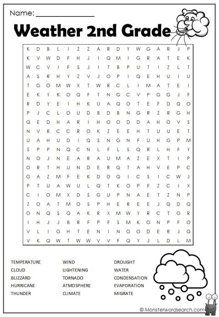 Word Search For Second Grade