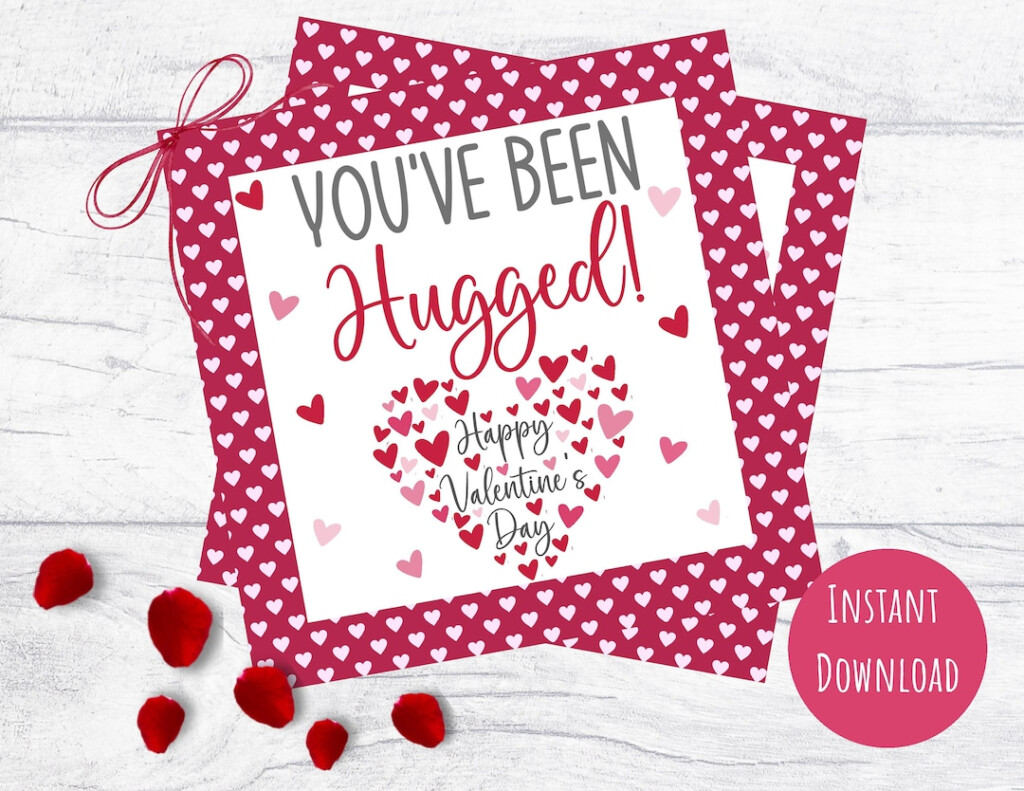 You 39 ve Been Hugged Tags Valentine 39 s Day Printable Etsy